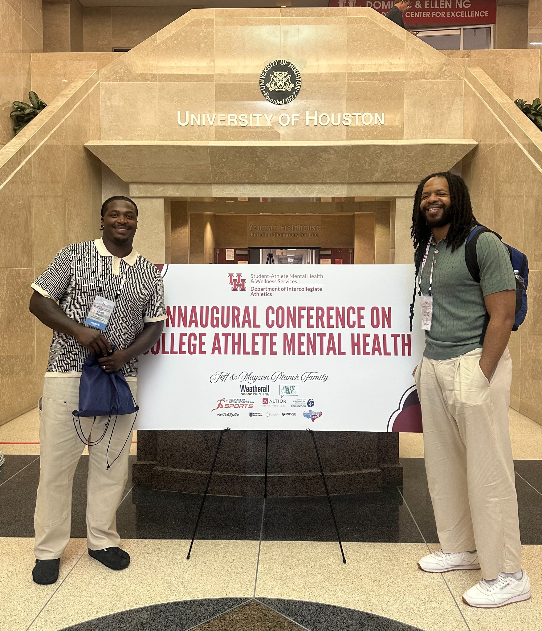 KiShawn at a college athlete mental health conference at the University of Houston